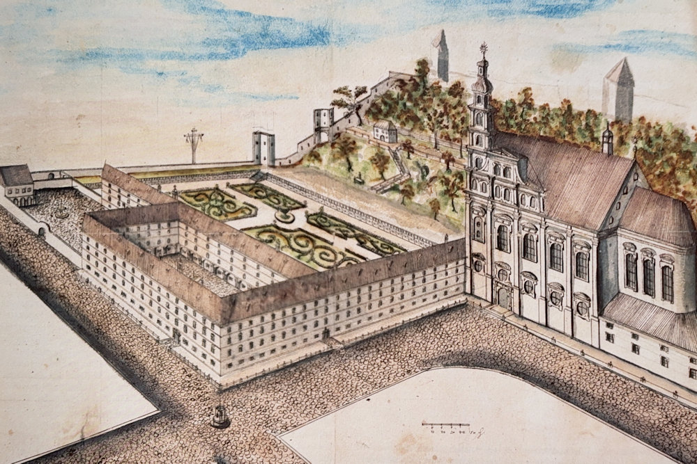 Plan Jesuitenkloster um 1700